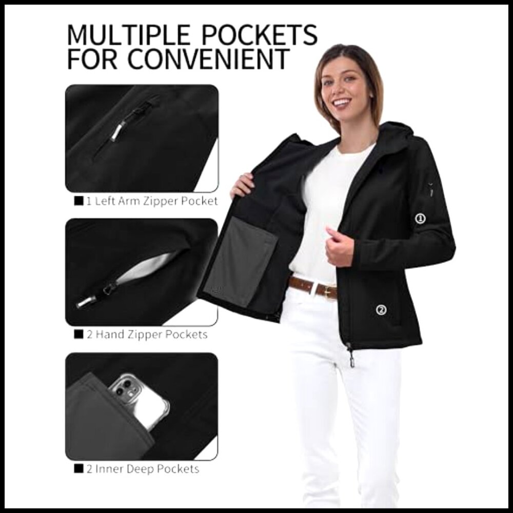 Fleece Lined Softshell Jacket Waterproof Windbrea… - image 5